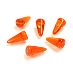 Czech Pressed Glass Bead - Smooth Spike 05x10MM LT RUBY
