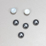 Glass Medium Dome Cabochon Pearl Spray Finish - Round 07MM DARK GREY