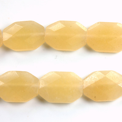 Gemstone Bead - Faceted Octagon 18x13MM Dyed QUARTZ Col. 05 BEIGE