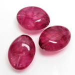 Plastic  Bead - Mixed Color Smooth Fancy Oval 23x17MM FUCHSIA QUARTZ