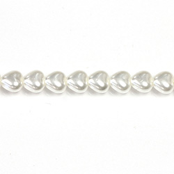 Czech Glass Pearl Bead - Heart 06x6MM PEARL WHITE