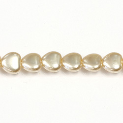 Czech Glass Pearl Bead - Heart 08x8MM PEARL CREME