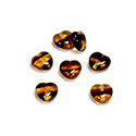 Czech Pressed Glass Bead - Smooth Heart 08x8MM TORTOISE