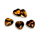 Czech Pressed Glass Bead - Smooth Heart 12x11MM TORTOISE