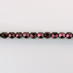 Czech Glass Pearl Faceted Fire Polish Bead - Round 03MM GARNET 70499