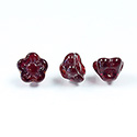 Czech Pressed Glass Bead - Flower Button Back 07MM GARNET