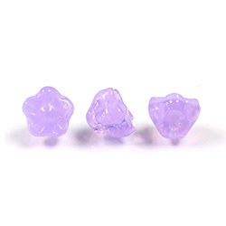 Czech Pressed Glass Bead - Flower Button Back 07MM OPAL LILAC