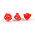 Czech Pressed Glass Bead - Flower Button Back 07MM RED