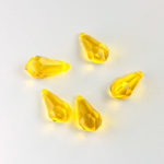 German Plastic Pendant - Transparent Faceted Drop 13x6 TOPAZ