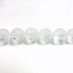 Glass 3 Cut Window Bead 12MM CRYSTAL with FROST FINISH