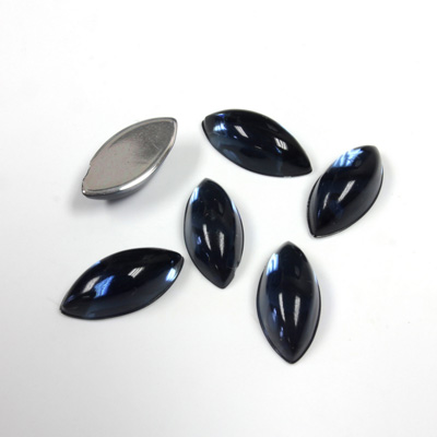 Plastic Flat Back Foiled Cabochon - Navette 15x7MM MONTANA