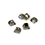 Glass High Dome Foiled Cabochon - Square 04x4MM BLACK DIAMOND