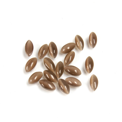 Fiber-Optic Cabochon - Navette 05x2.5MM CAT'S EYE BROWN