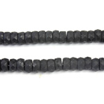 Czech Glass Fire Polished Bead - Rondelle 06x3MM MATTE JET