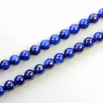 Czech Pressed Glass Bead - Smooth Matrix Round 06MM COATED LAPIS LAZULI