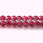 Czech Glass Fire Polish Bead - Round 06MM FUCHSIA-VIOLET 69094