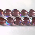 Czech Glass Fire Polish Bead - Round 12MM LT AMETHYST AB
