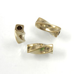 Brass Bead - Lead Safe Machine Made Twisted Square Tube 09.2x4MM RAW BRASS