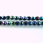 Czech Glass Fire Polish Bead - Round 05MM Full Coated IRIS BLUE