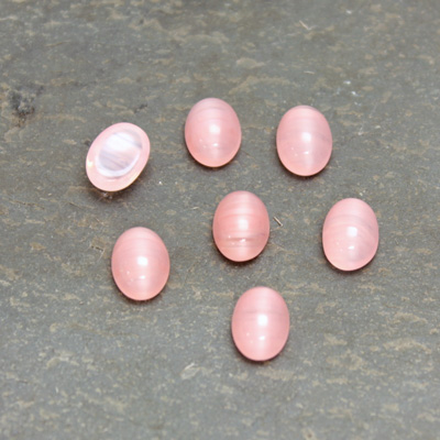 Glass Medium Dome Cabochon - Oval 08x6MM ROSE QUARTZ