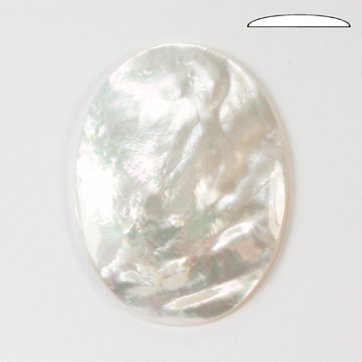 Shell Flat Back Cabochon - Oval 40x30MM WHITE MOP