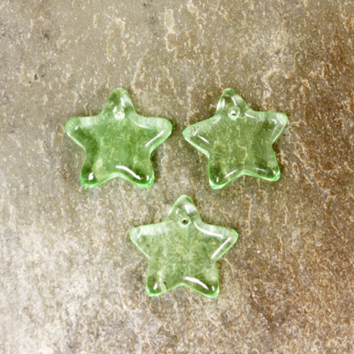 German Pressed Glass Pendant - Smooth Star 11MM PERIDOT