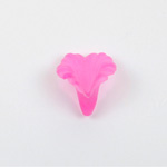 German Plastic Flower with Hole - Fluted Orchid 21x18MM MATTE FUCHSIA