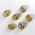 Glass Medium Dome Lampwork Cabochon - Oval 10x8MM TOPAZ OPAL (0615)