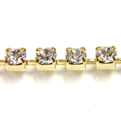 Preciosa Crystal Rhinestone Cup Chain - SS18 CRYSTAL-GOLD