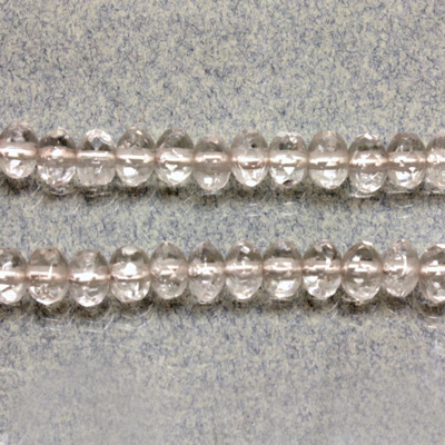 Czech Glass Fire Polish Bead - Rondelle Donut 05x3MM CRYSTAL