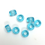 Czech Pressed Glass Roller Bead - Smooth Pony 09x6MM LT AQUA