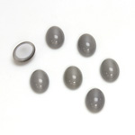 Glass Medium Dome Cabochon - Oval 08x6MM MOONSTONE GREY