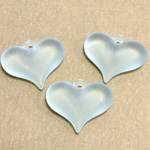 German Plastic Pendant - Heartshape 18x15MM MATTE AQUA