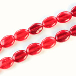 Czech Pressed Glass Bead - Flat Oval 12x9MM RUBY