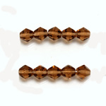 Czech Glass Fire Polished Bead - Bicone 06MM SMOKE TOPAZ