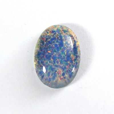 Glass Medium Dome Lampwork Cabochon - Oval 25x18MM BLUE OPAL (04531)