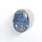 Glass Medium Dome Lampwork Cabochon - Oval 25x18MM BLUE OPAL (04531)