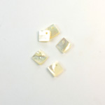 Shell Pendant - Smooth Flat Square 06x6MM WHITE MOP with Hole in Corner