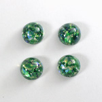 Glass Medium Dome Lampwork Cabochon - Round 11MM GREEN OPAL (02420)