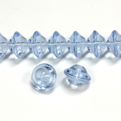 Czech Pressed Glass Bead - Saturn 08x10MM LT SAPPHIRE