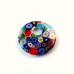 Glass Millefiori Pendant - Round Hoop 26MM MULTI COLOR (22)