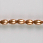 Czech Glass Pearl Bead - Oval 06x4MM COPPER 70415