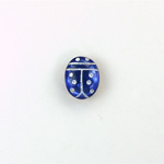 Glass Flat Back Lady Bug Stone with White Engraving - Oval 10x8MM SAPPHIRE