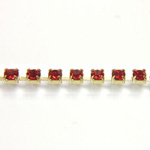 Preciosa Crystal Rhinestone Cup Chain - PP14 (SS6.5) LT SIAM RUBY-RAW