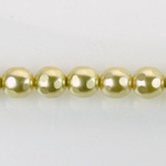 Czech Glass Pearl Bead - Round Faceted Golf 8MM LT OLIVE 70457