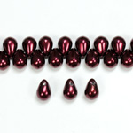Glass Pendant Pearl Drop 8x6MM GARNET