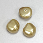 Glass Cabochon Baroque Top Pearl - Potato 18x16MM LT OLIVE