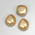 Glass Cabochon Baroque Top Pearl - Potato 18x16MM GOLD