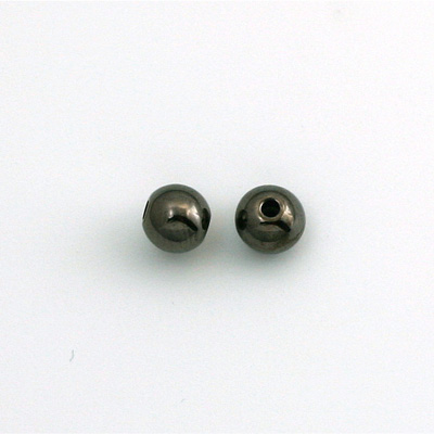 Metalized Plastic Smooth Bead - Round 06MM HEMATITE