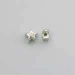 Metalized Plastic Smooth Bead - Star 07MM SILVER